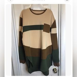 DECIBEL sweatshirt mens XL multicolor High Low Design Zippers